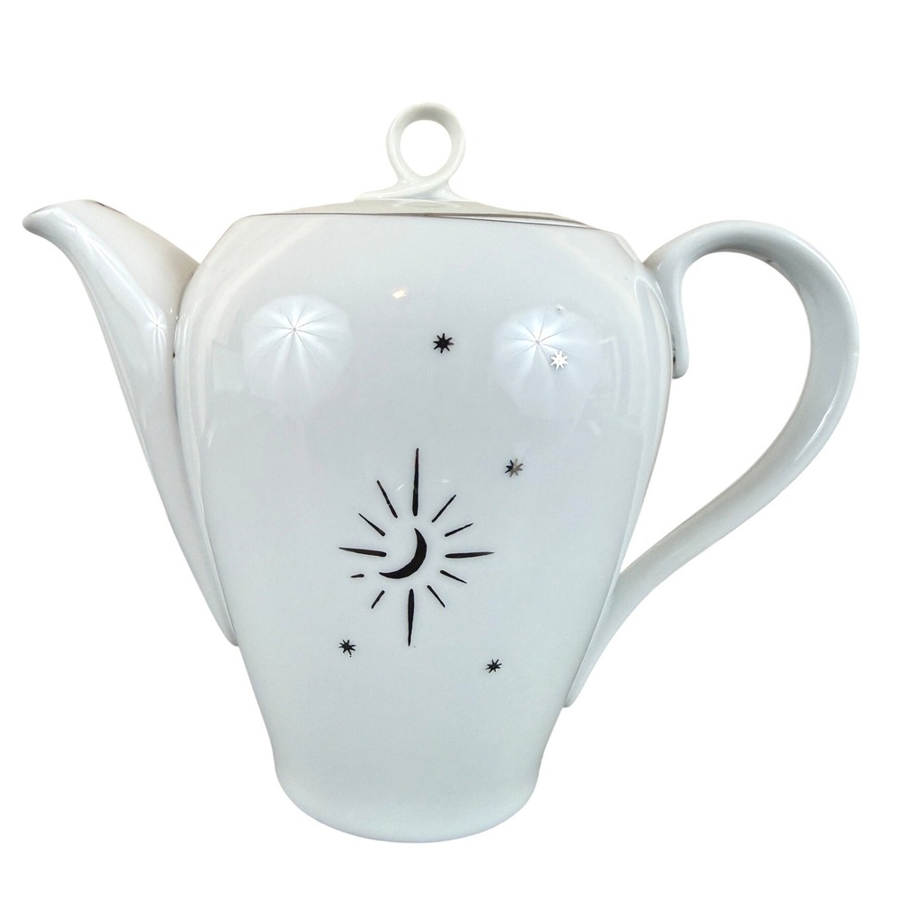VTG RARE Aristocrat Arita Yaki MCM 1950 Moon and‎ Stars Design Teapot and Lid